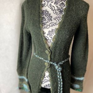 NANETTE LAPORE moss green sweater coat.